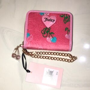 Juicy Couture Pink Lemonade Retro Juicy Cherry ZA Wallet Back ID Organizer NWT
